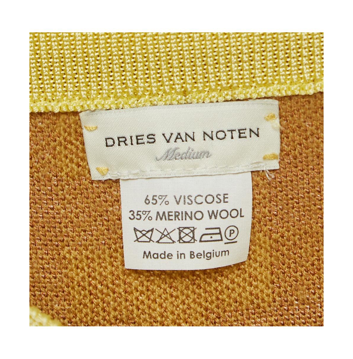 Pre-Owned Dries Van Noten Women's Checked Knit Midi Skirt