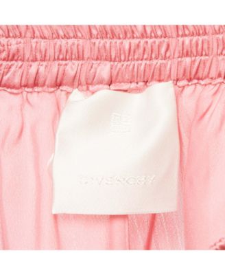 Women's Pink Logo Patterned Satin Shorts