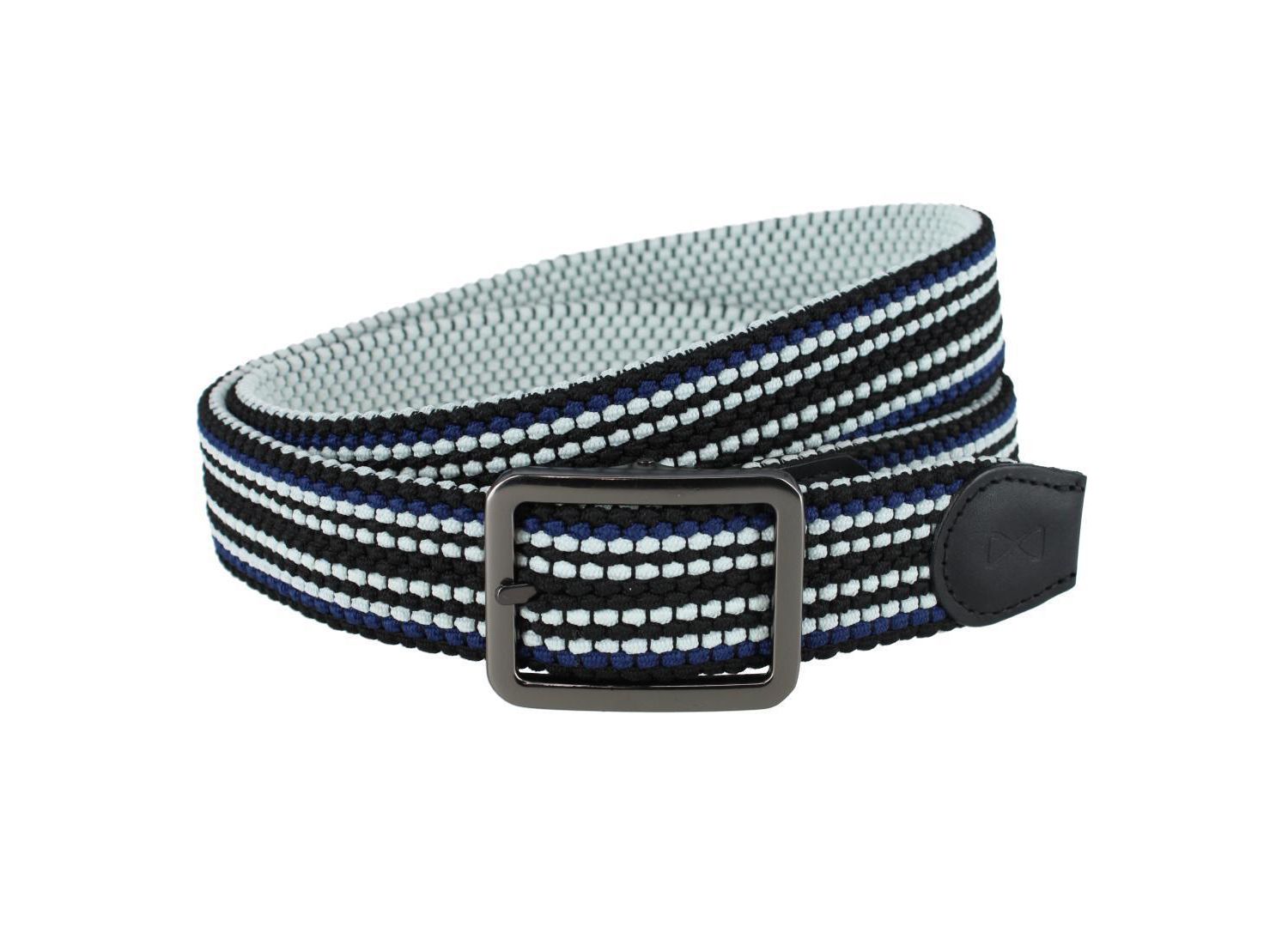 Big & Tall Alejandro Black and White Reversible Braided Golf Belt