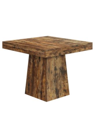Square Dining Table for 4, 31.5-Inch Small Kitchen Table with Sturdy Pedestal Base, Farmhouse Dinner Table
