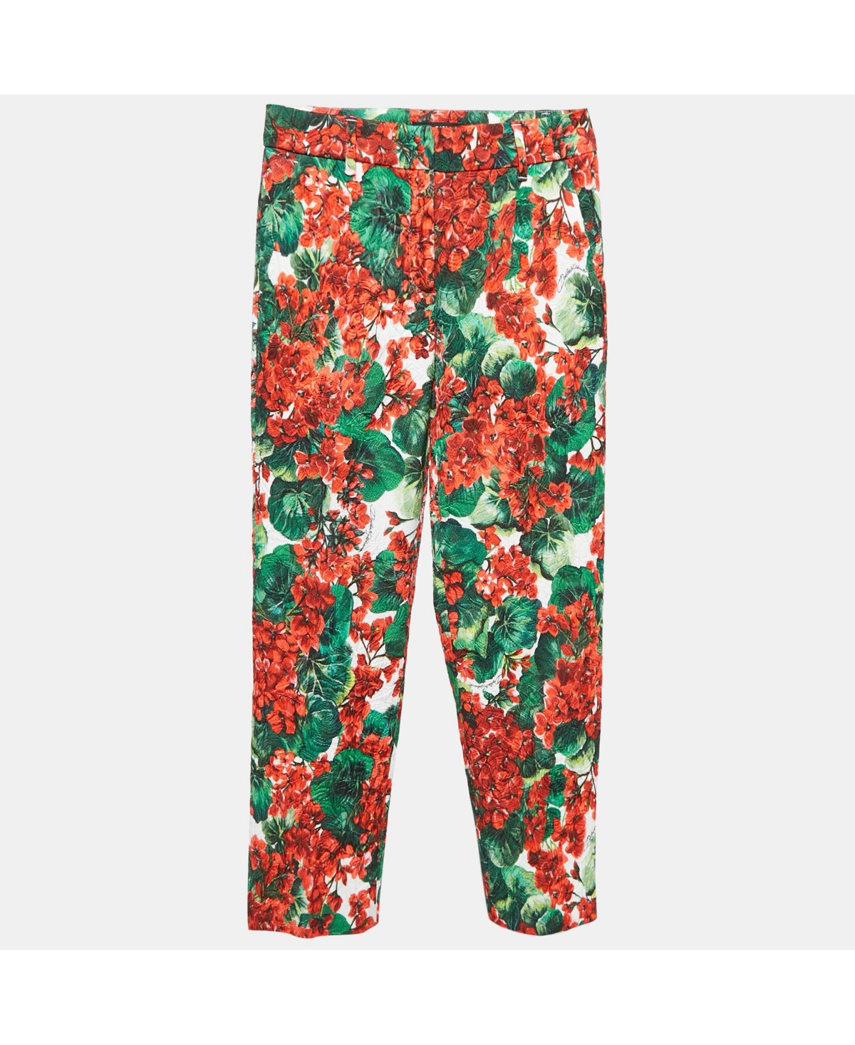 Pre-Owned Dolce & Gabbana Women's Multicolor Floral Print Jacquard Trousers