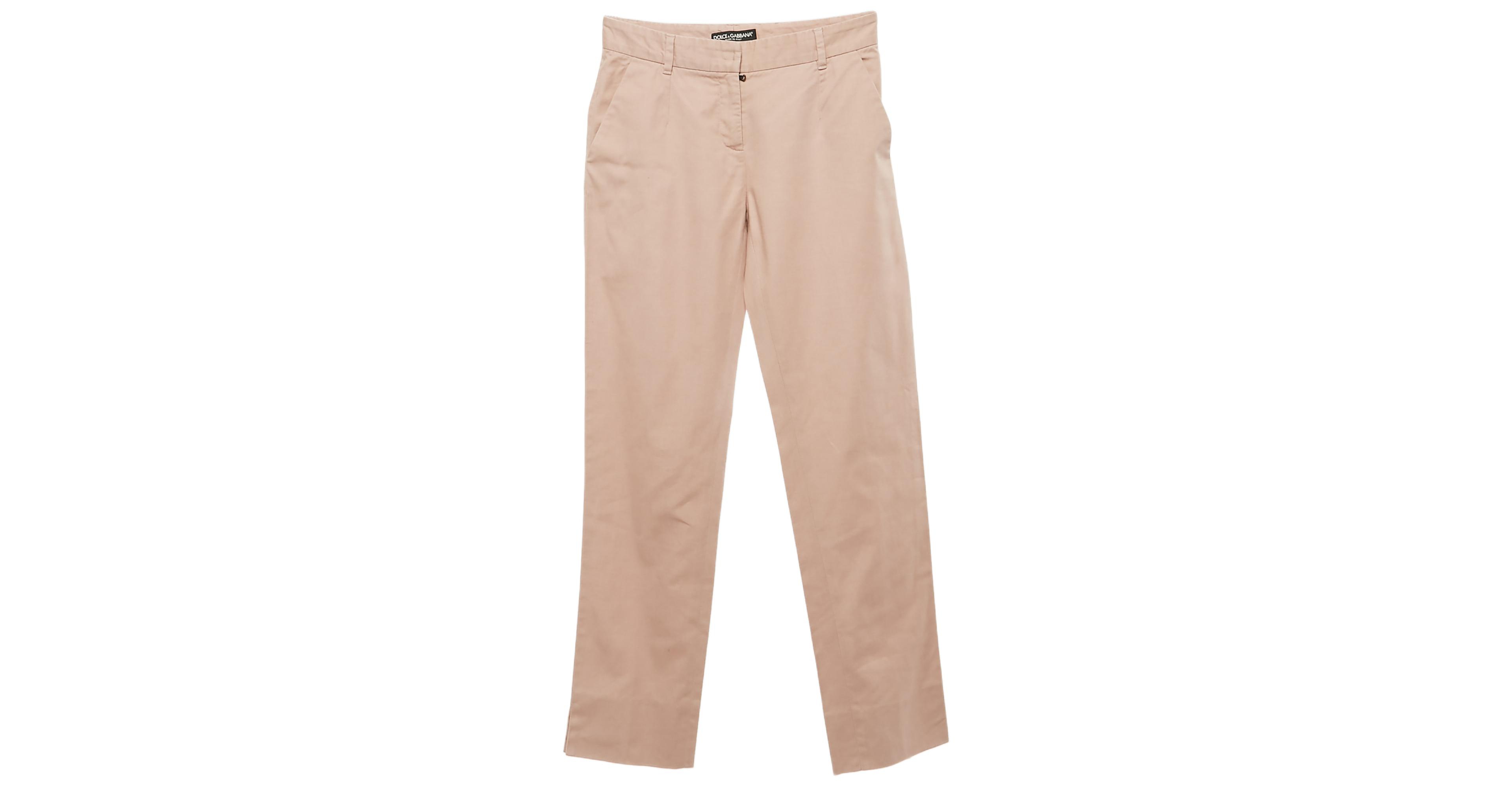 Pre-Owned Dolce & Gabbana Women's Pre-Owned Dolce and Gabbana Pink Gabardine Skinny Trousers