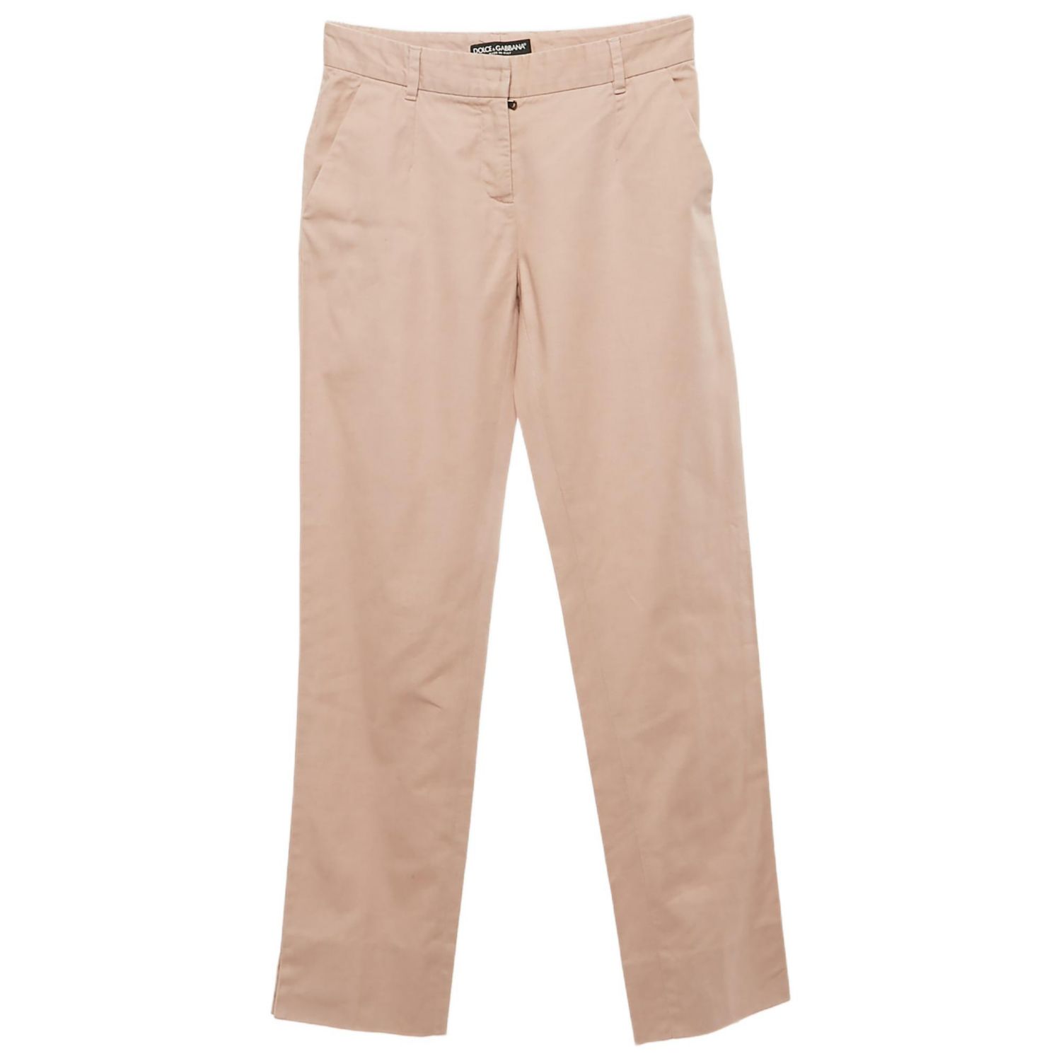 Women's Pre-Owned Dolce and Gabbana Pink Gabardine Skinny Trousers