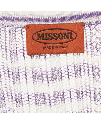 Women's Purple/white Stretch Knit Sheer Top