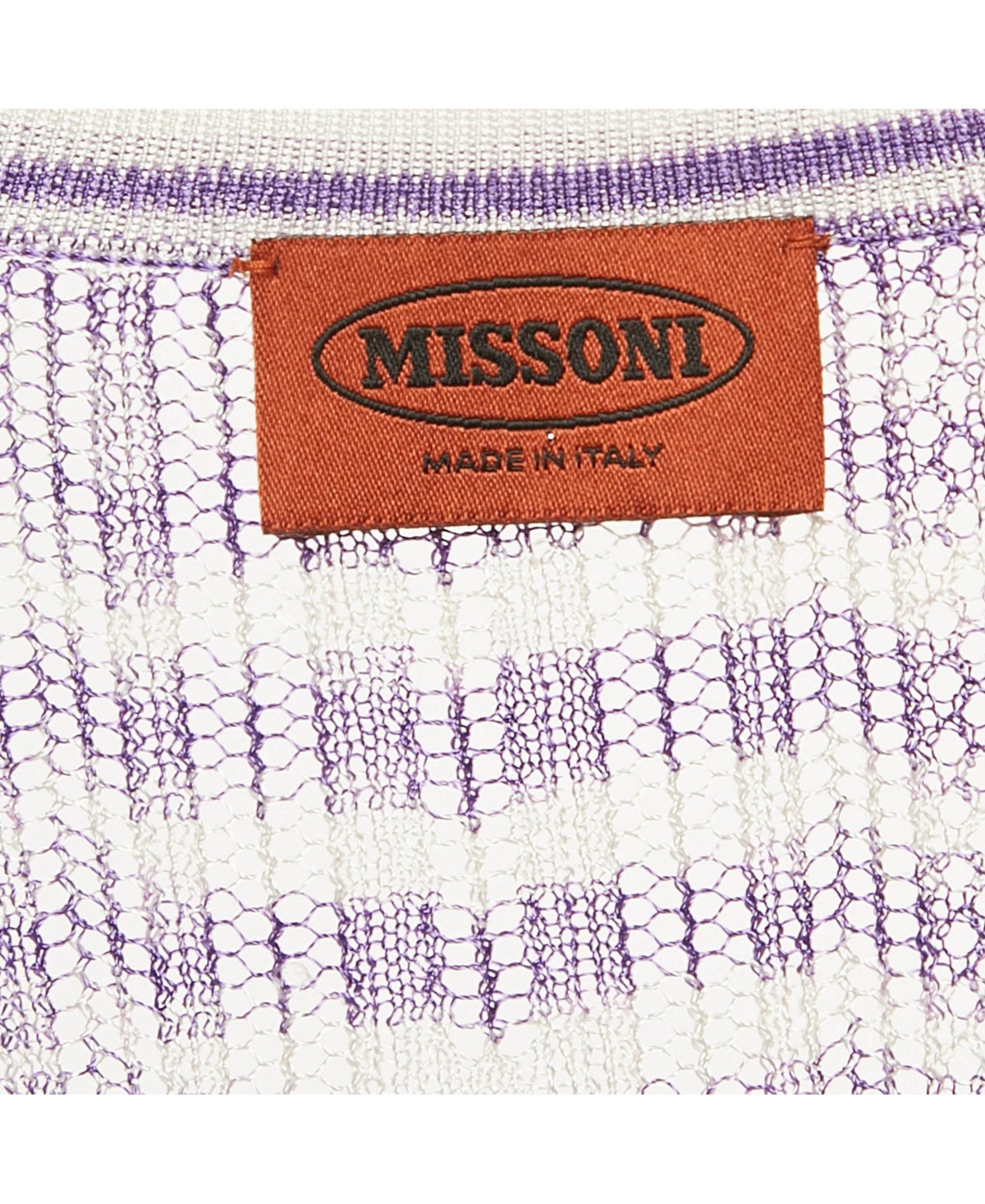 Pre-Owned Missoni Women's Purple/white Stretch Knit Sheer Top