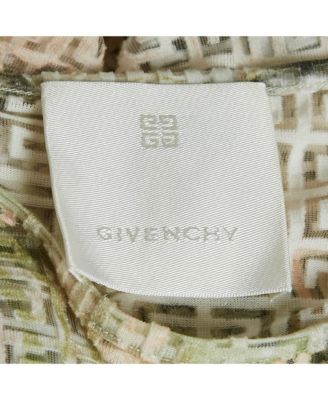 Women's Cream Monogram Sheer Jacquard Knit Long Sleeve Top