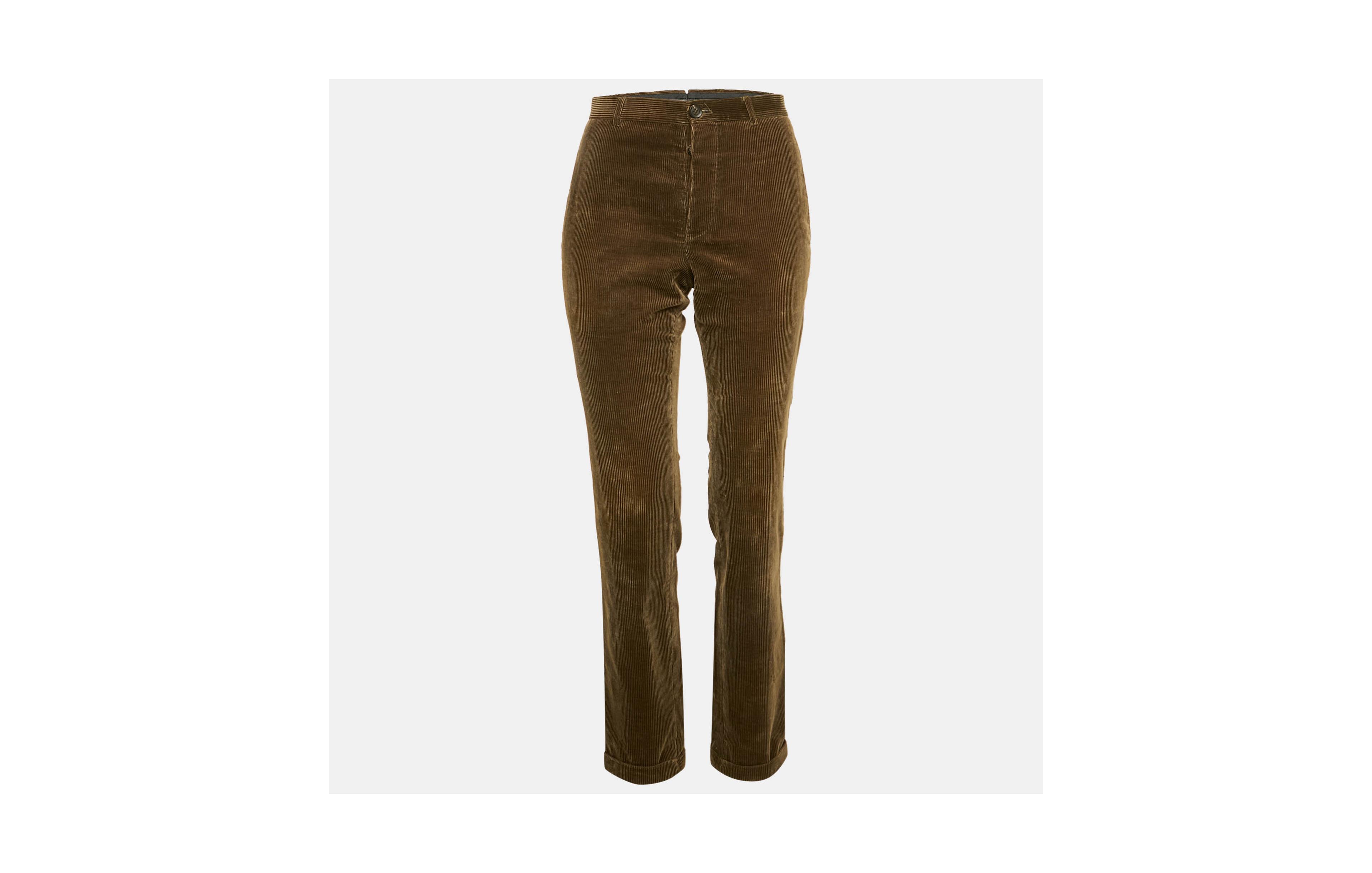 Pre-Owned Burberry Women's Prorsum Khaki Green Corduroy Pants