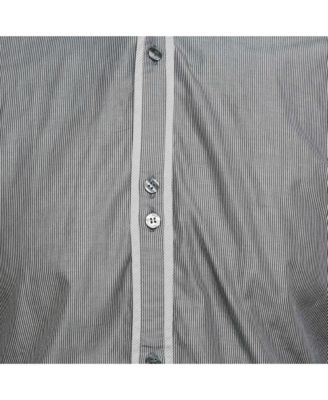 Men's Grey Stripe Cotton Button Front Shirt