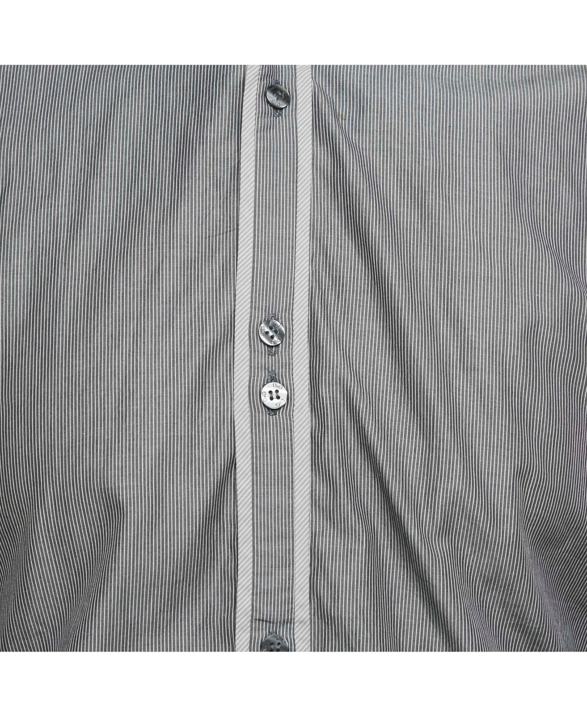 Pre-Owned Dolce & Gabbana Men's Grey Stripe Cotton Button Front Shirt