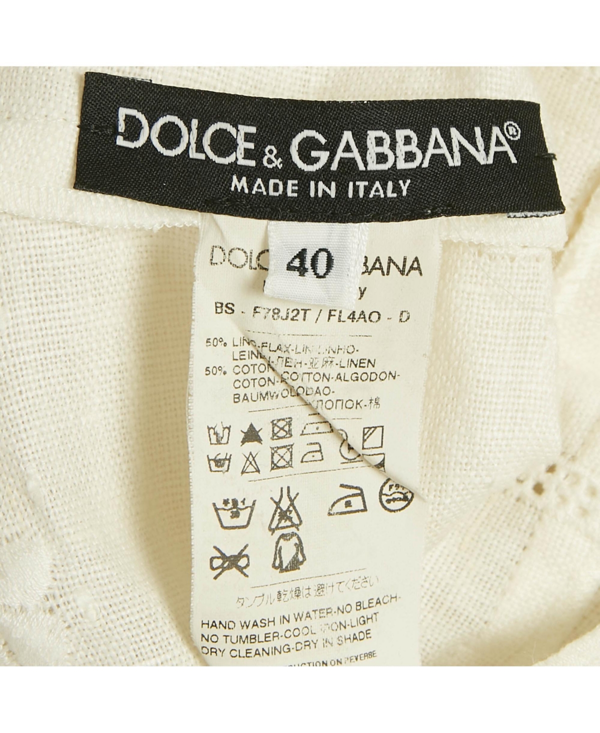 Pre-Owned Dolce & Gabbana Women's Embroidered Linin Blend Lace-Up Corset