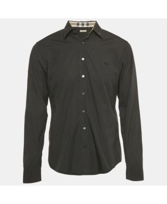 Men's Brit Black Cotton Long Sleeve Shirt