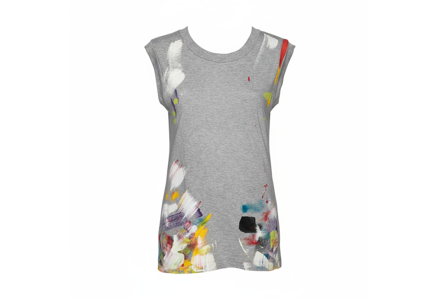 Women's Pre-Owned Dolce and Gabbana Grey Limited Edition Hand Painted Top
