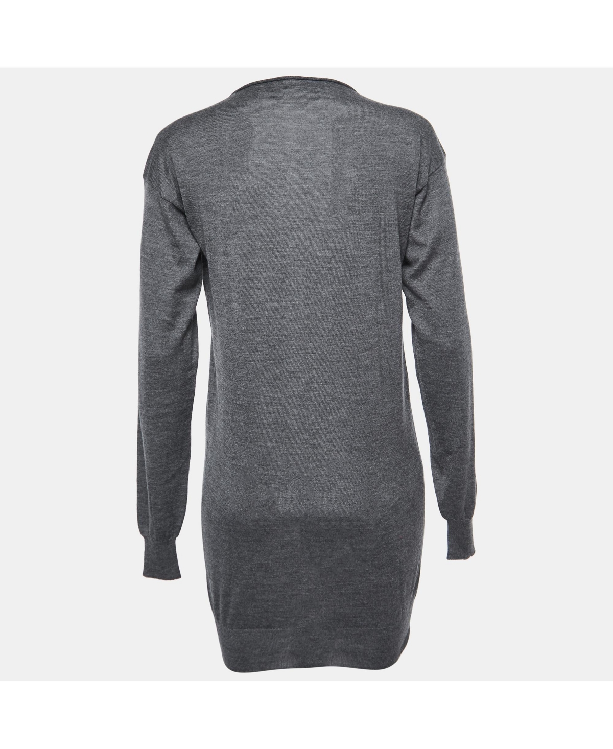 Pre-Owned Stella Mccartney Women's Grey Knit Long Sleeve V Neck Sweater