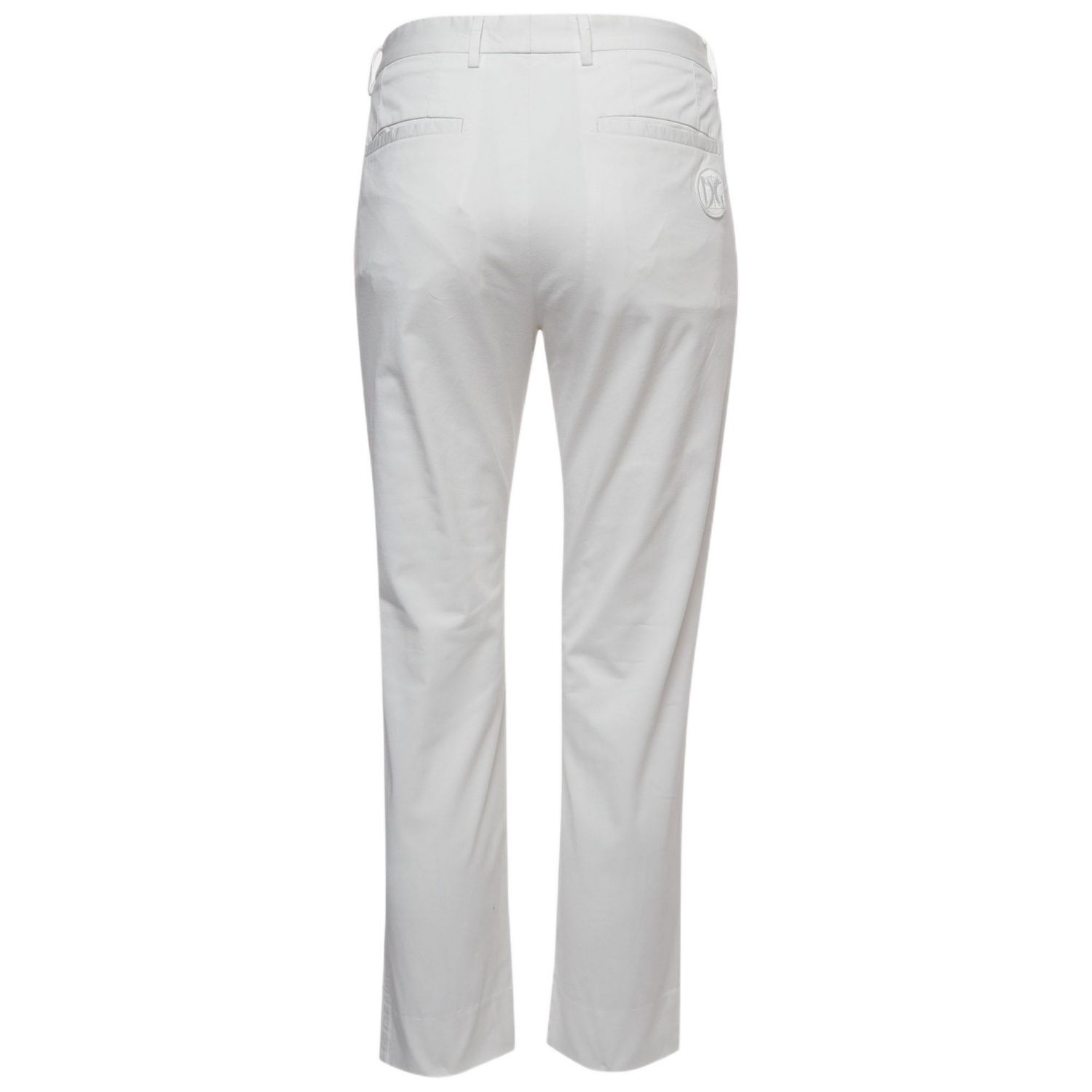 Women's White Cotton Straight Fit Trousers