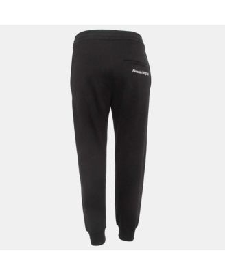 Women's Black Logo Embroidered Cotton Knit Joggers