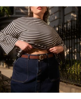 Plus Size Montauk Breton Stripe Bell Sleeve Top