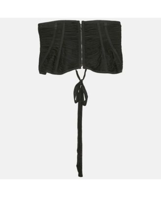 Women's Black Tulle Lace-Up Corset Top