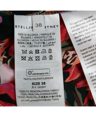 Women's Red Floral Print Silk Tie-Up Trousers