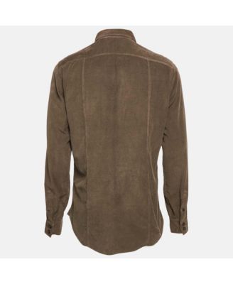 Men's Brown Corduroy Gold Shirt