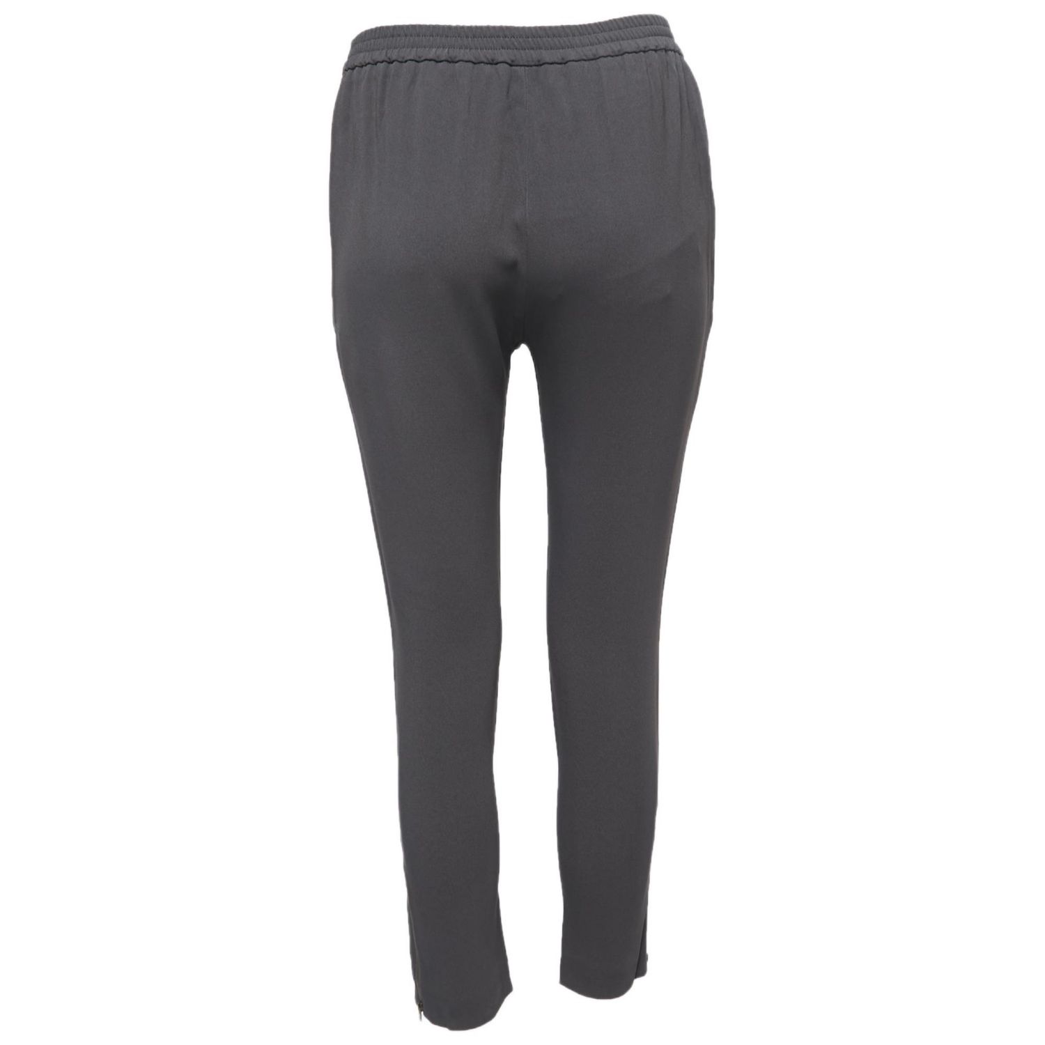Women's Grey Crepe Tapered Leg Pants