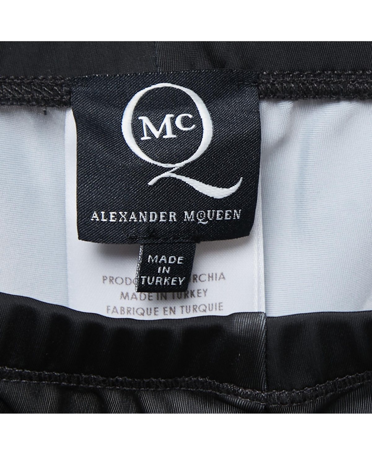 Pre-Owned Alexander Mcqueen Women's Black Zipper Print Jersey Leggings