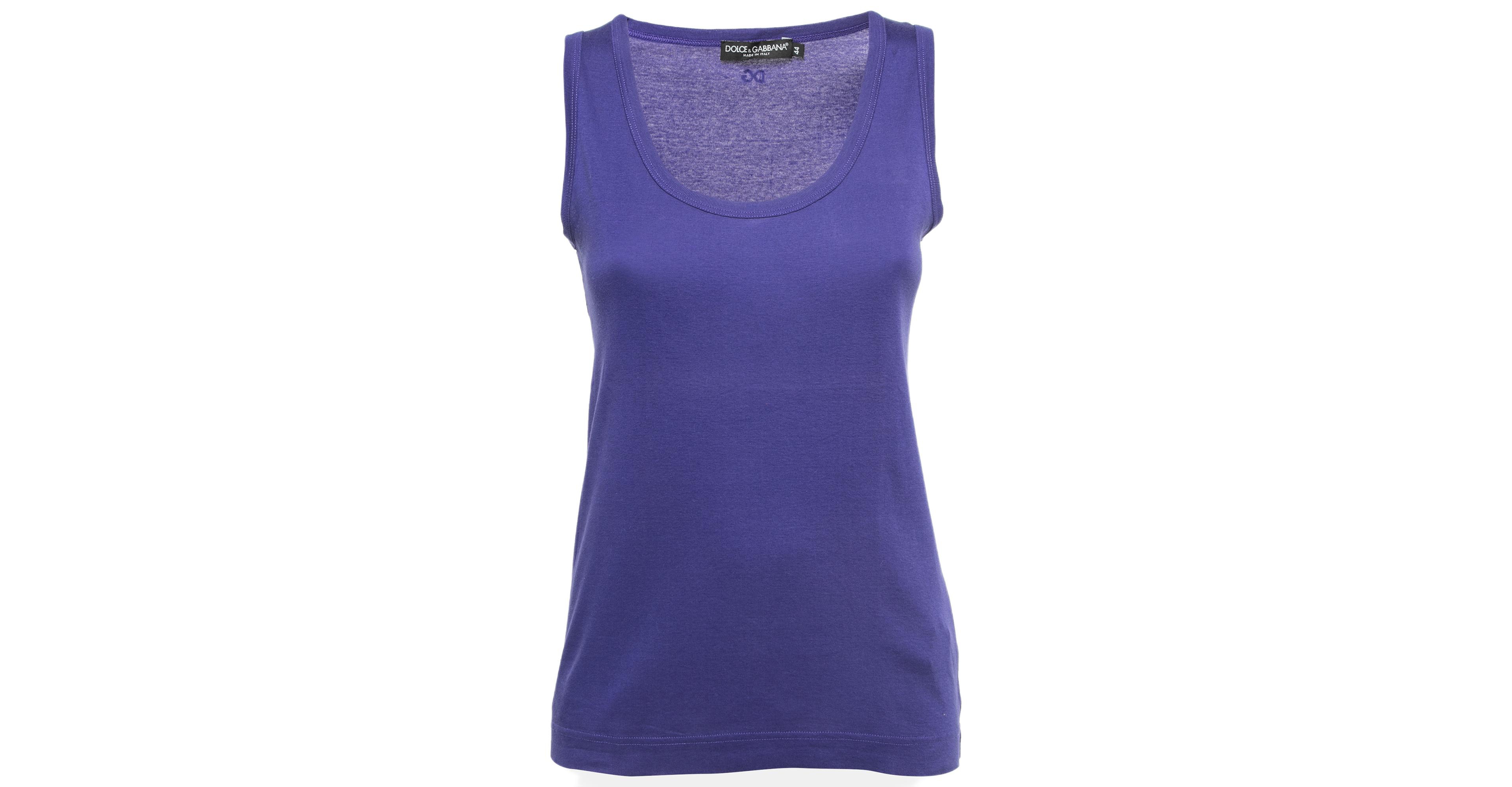 Pre-Owned Dolce & Gabbana Women's Pre-Owned Dolce and Gabbana Purple Cotton Tank Top