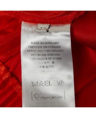 Women's Red Satin Straight Leg Trousers