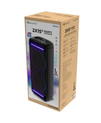 2×15" Bluetooth Light Show Party Speaker with Wireless Microphone and Remote