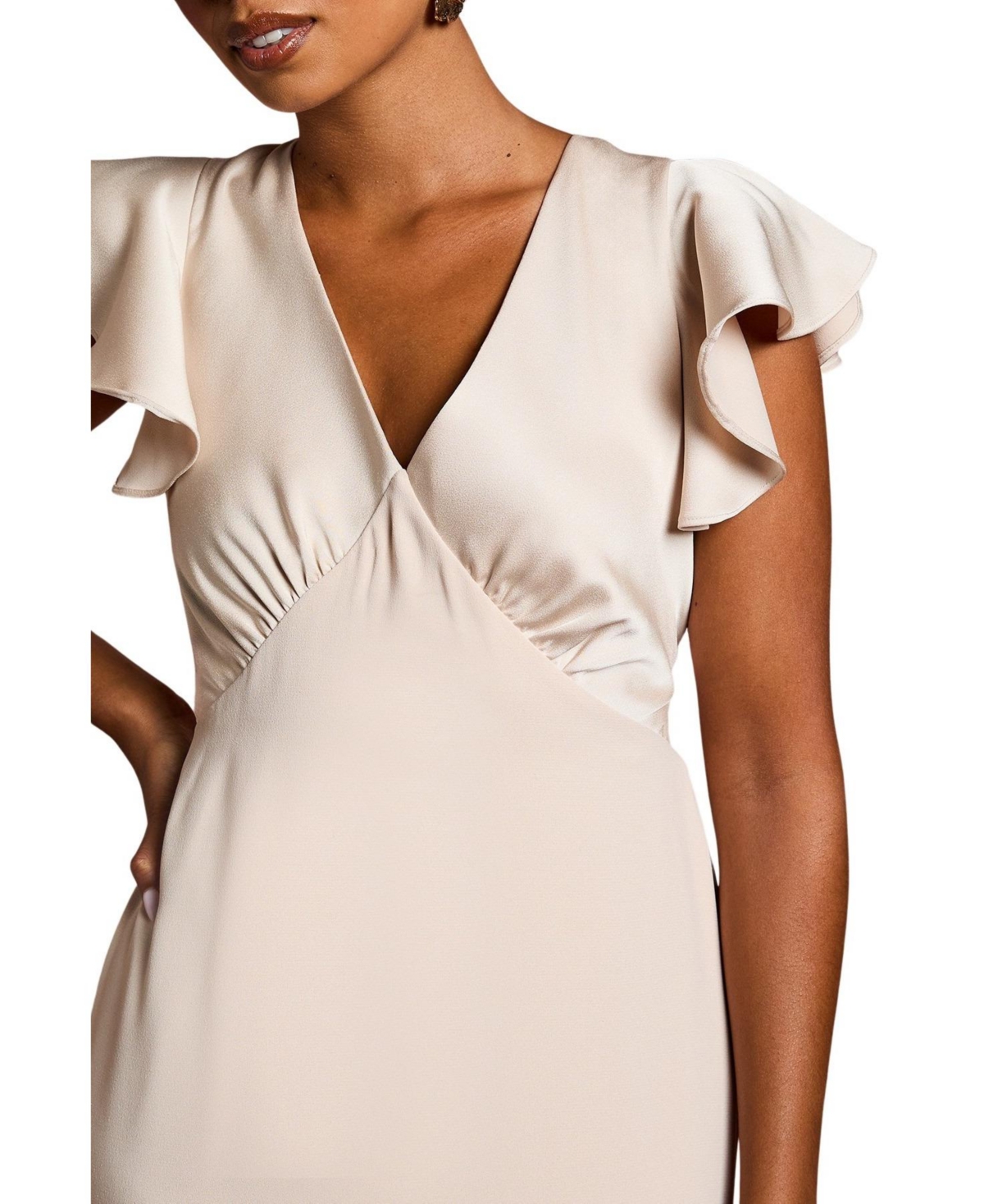 Coast Women's Petite V-Neck Maxi Bridesmaid Dress