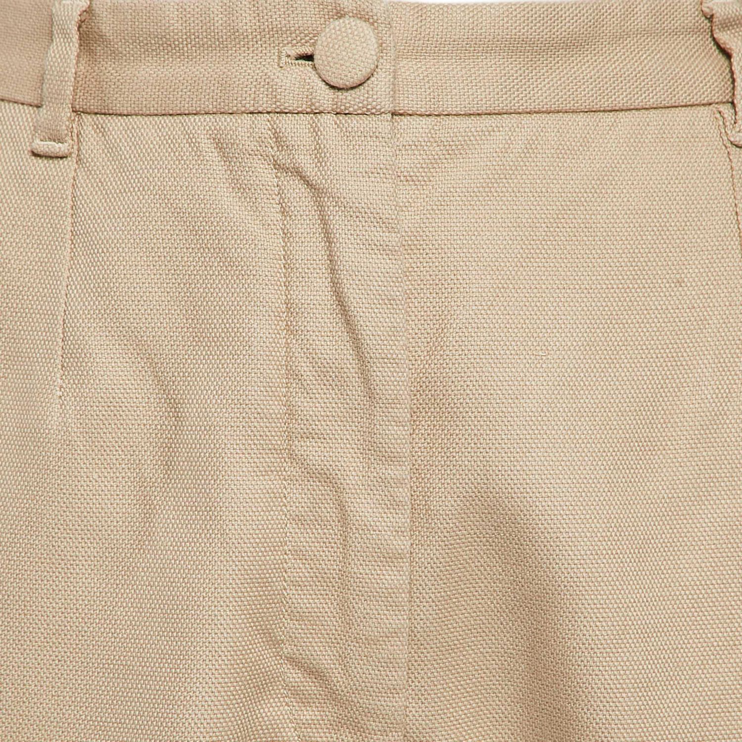 Women's Pre-Owned Dolce and Gabbana Beige Cotton Blend Trousers