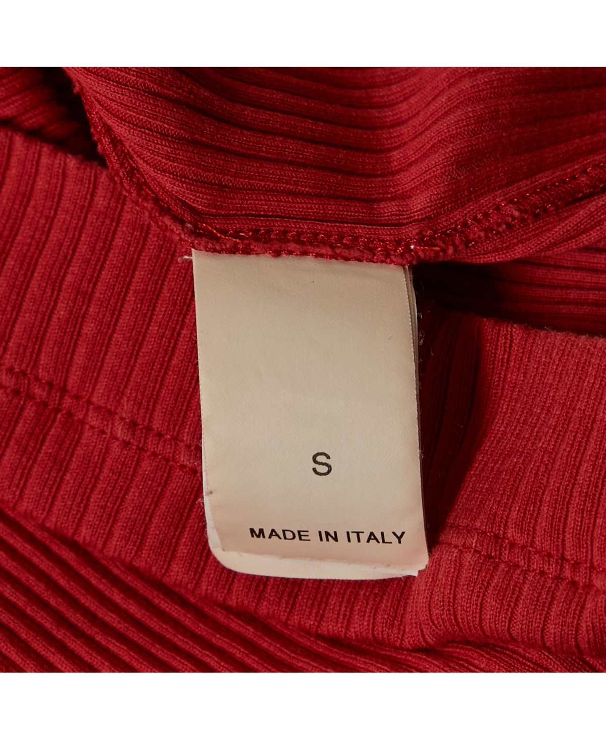 Pre-Owned Brunello Cucinelli Women's Red Rib Knit Monili Detail Tank Top