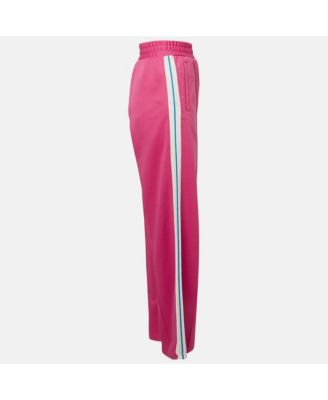 Women's Pink Cotton Jersey Side Striped Track Pants