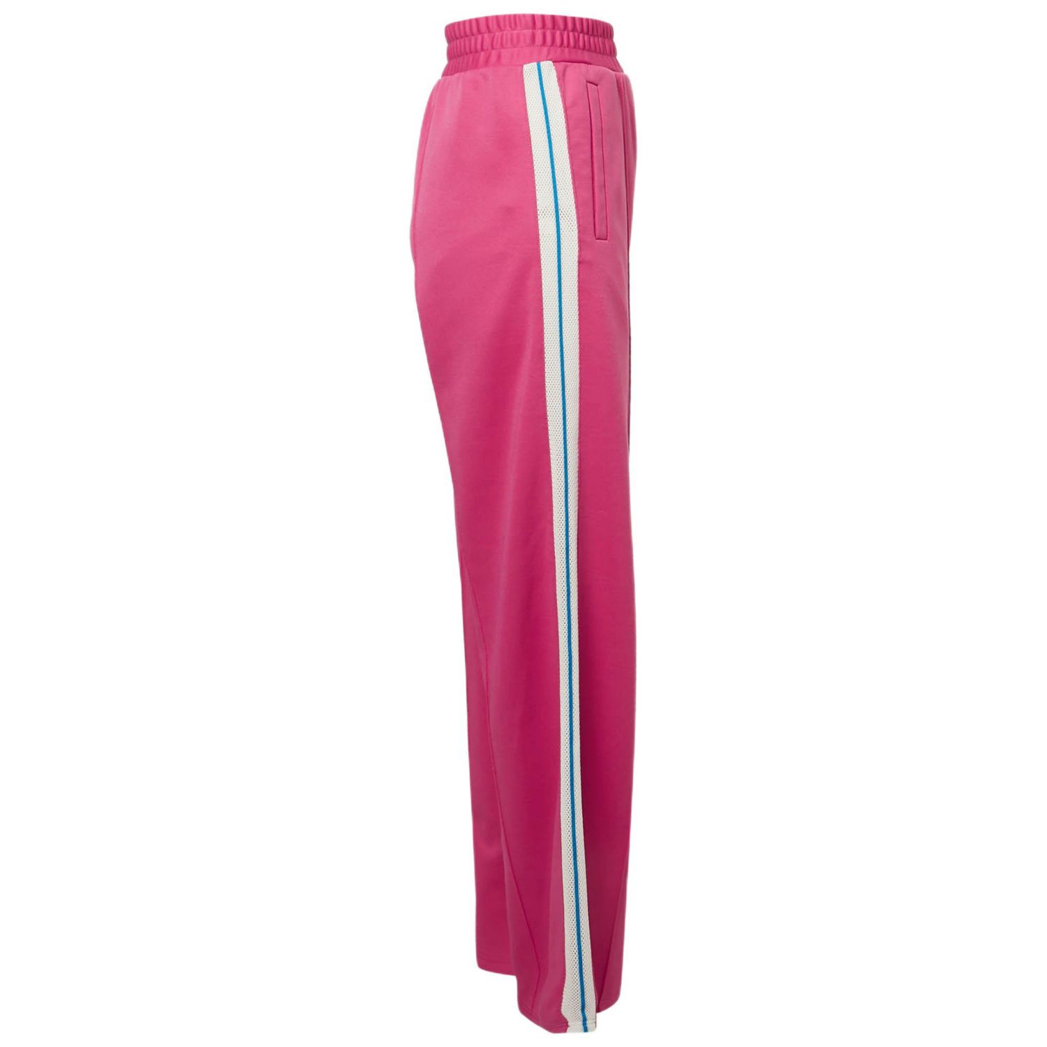 Women's Pink Cotton Jersey Side Striped Track Pants