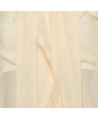 Women's Beige Silk Raw Edge Detail Shirt