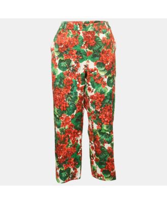 Women's Cotton Blend Multicolor Floral Print Capri Pants