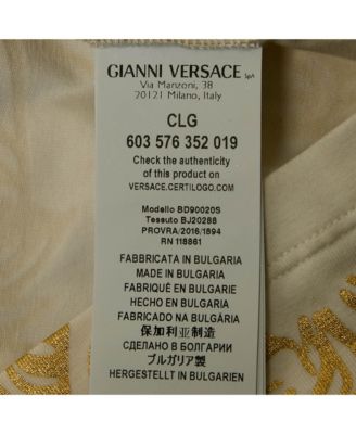 Women's Pre-Owned Versus Versace White Gold Print Cotton Crew Neck T-Shirt