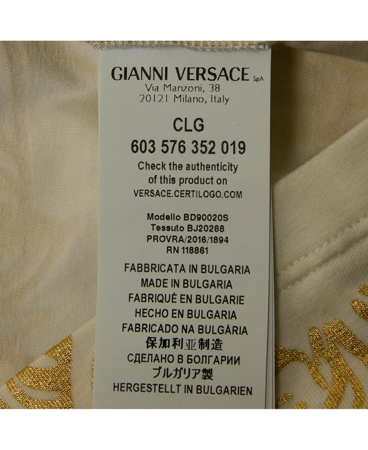 Pre-Owned Versace Women's Pre-Owned Versus Versace White Gold Print Cotton Crew Neck T-Shirt
