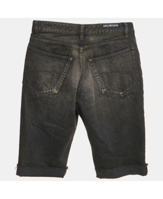 Men's Unisex Grey Faded Denim Shorts