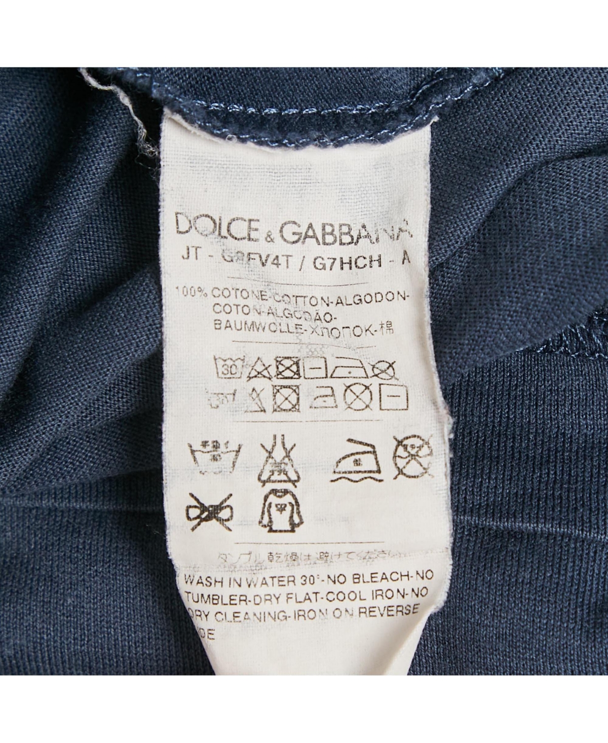 Pre-Owned Dolce & Gabbana Men's Blue Jersey Crew Neck T-Shirt