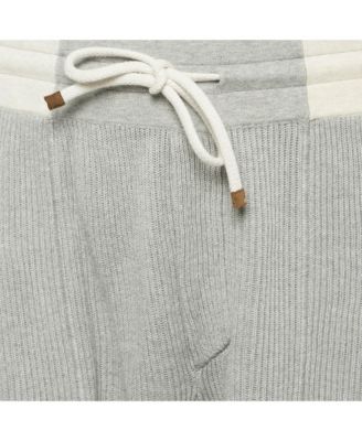 Men's Grey Cotton Rib Knit Shorts