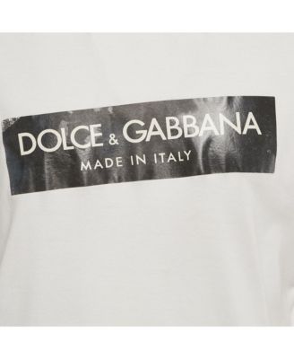 Men's White Logo Print Jersey Crewneck T-Shirt