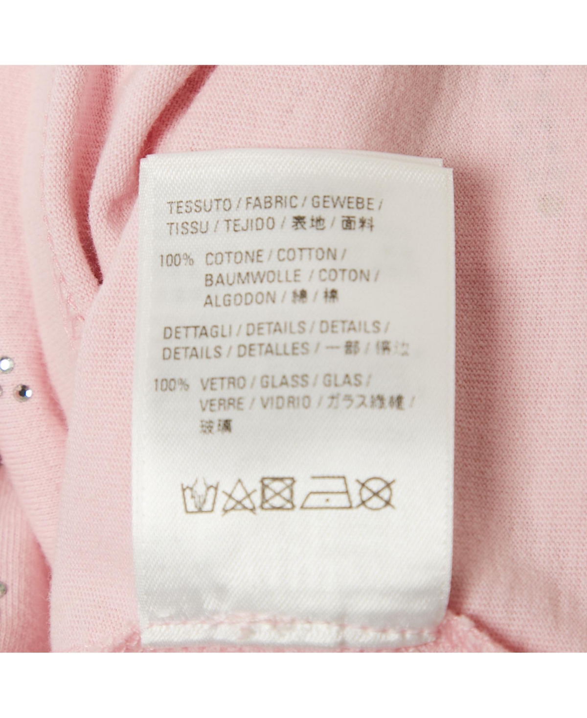 Pre-Owned Balenciaga Women's Pink Eiffel Tower Crystal Jersey T-Shirt