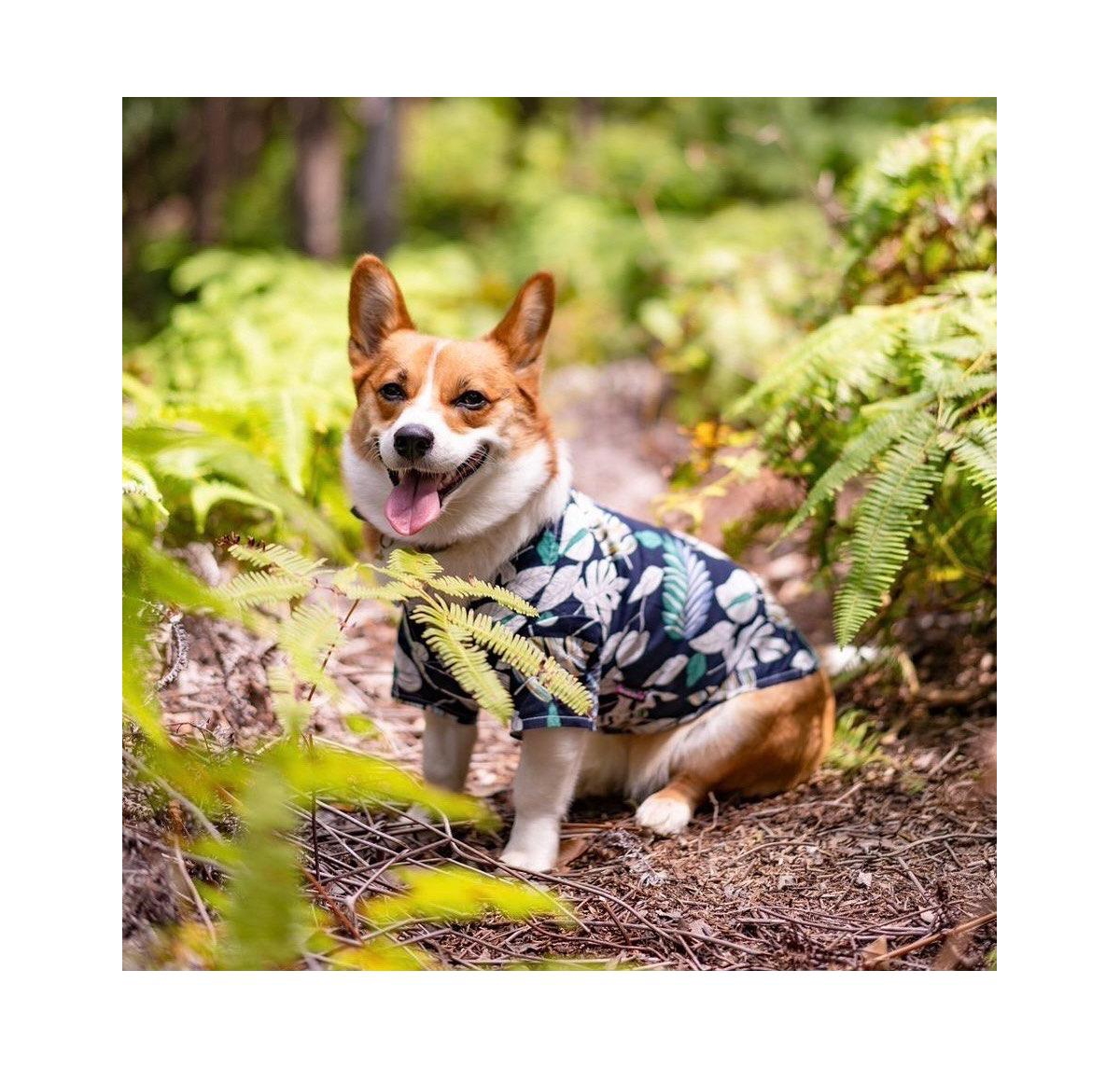 Parisian Pet Camp Shirt Palm Leaves