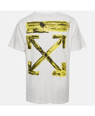 Men's White Arrow Paint Jersey Oversized T-Shirt