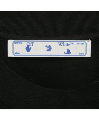 Men's Black Painted Logo Cotton Crew Neck T-Shirt