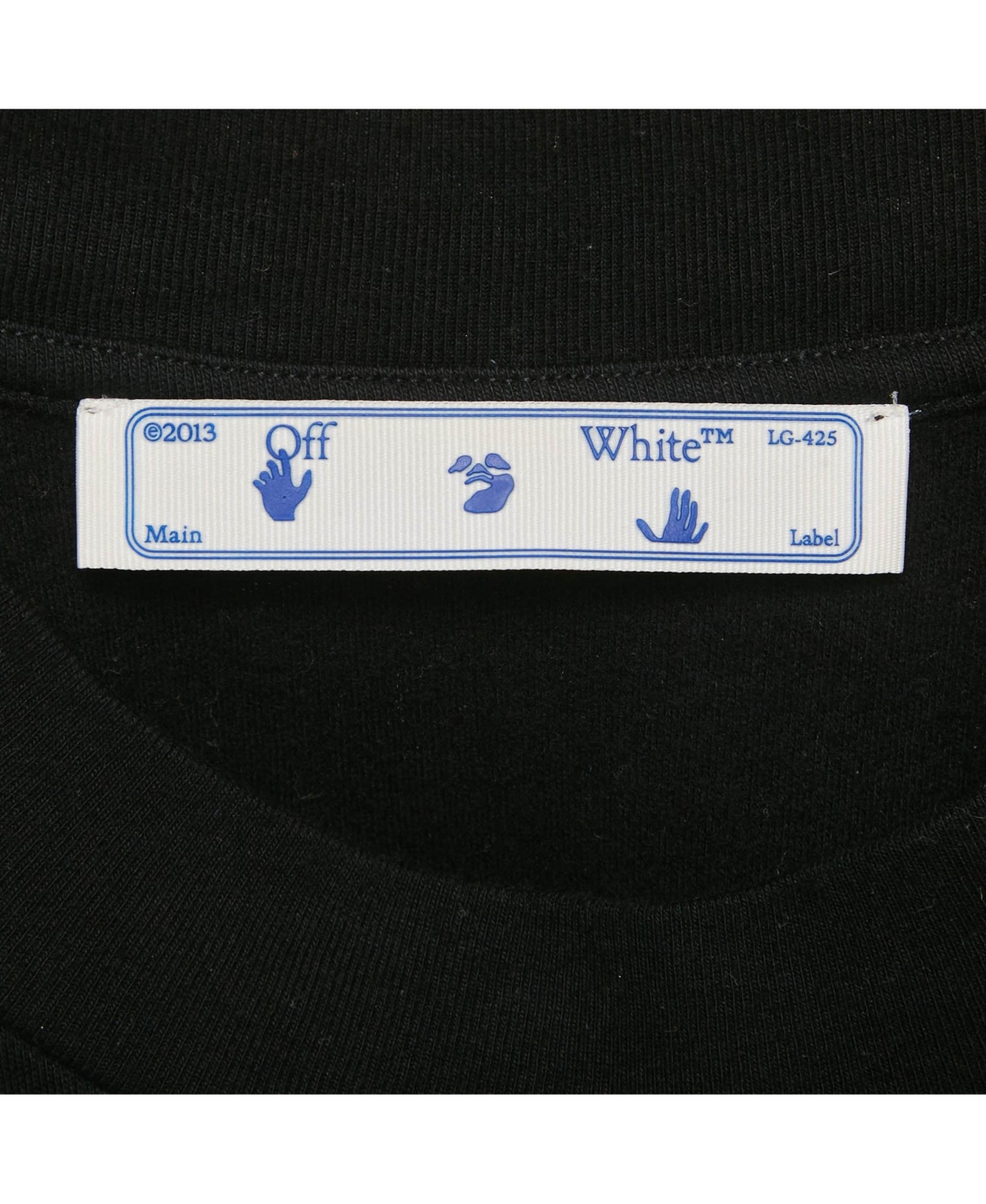 Pre-Owned Off-White Men's Black Painted Logo Cotton Crew Neck T-Shirt