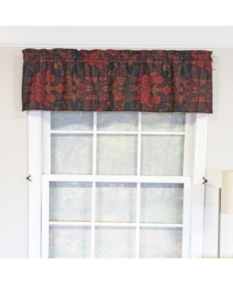 100% Cotton High Quality Espadas Tailored Window Valance with 1.5" Rod Pocket 50" W X 12" L Burgundy
