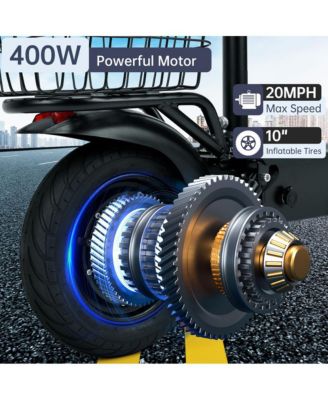 10-Inch Adult Foldable Electric Scooter with Dual Brakes & Auto Power-Off, 48V Motor for 20MPH & 25-Mile Range