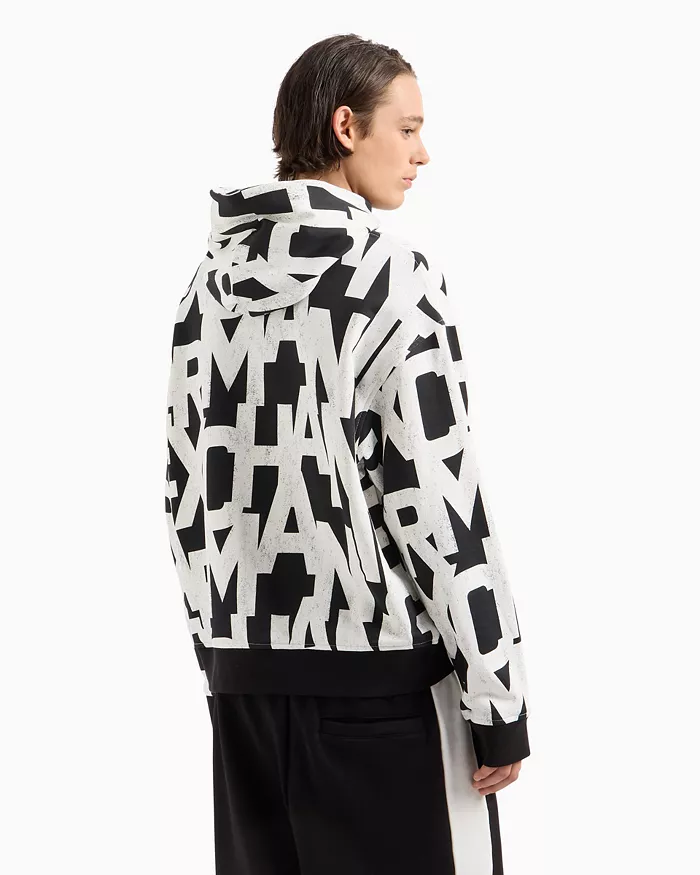 Men's Long Sleeve Logo Print Hoodie - thumbnail 4