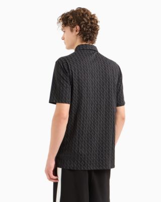 Men's Short Sleeve Logo Print Polo Shirt